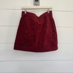 H&M Corduroy Maroon Skirt